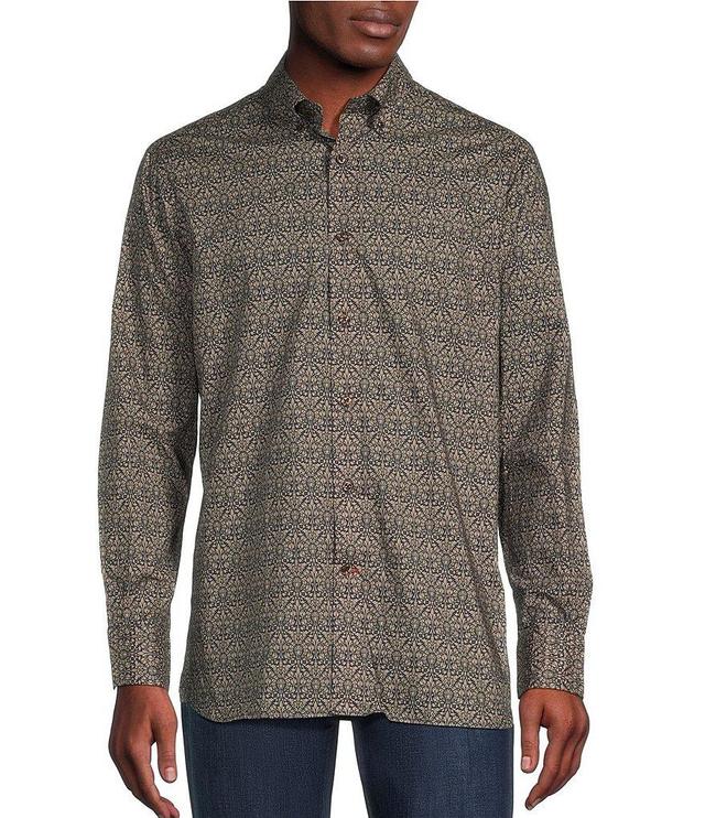 Cremieux Blue Label Down East Collection Geo Print Long Sleeve Woven Shirt Product Image