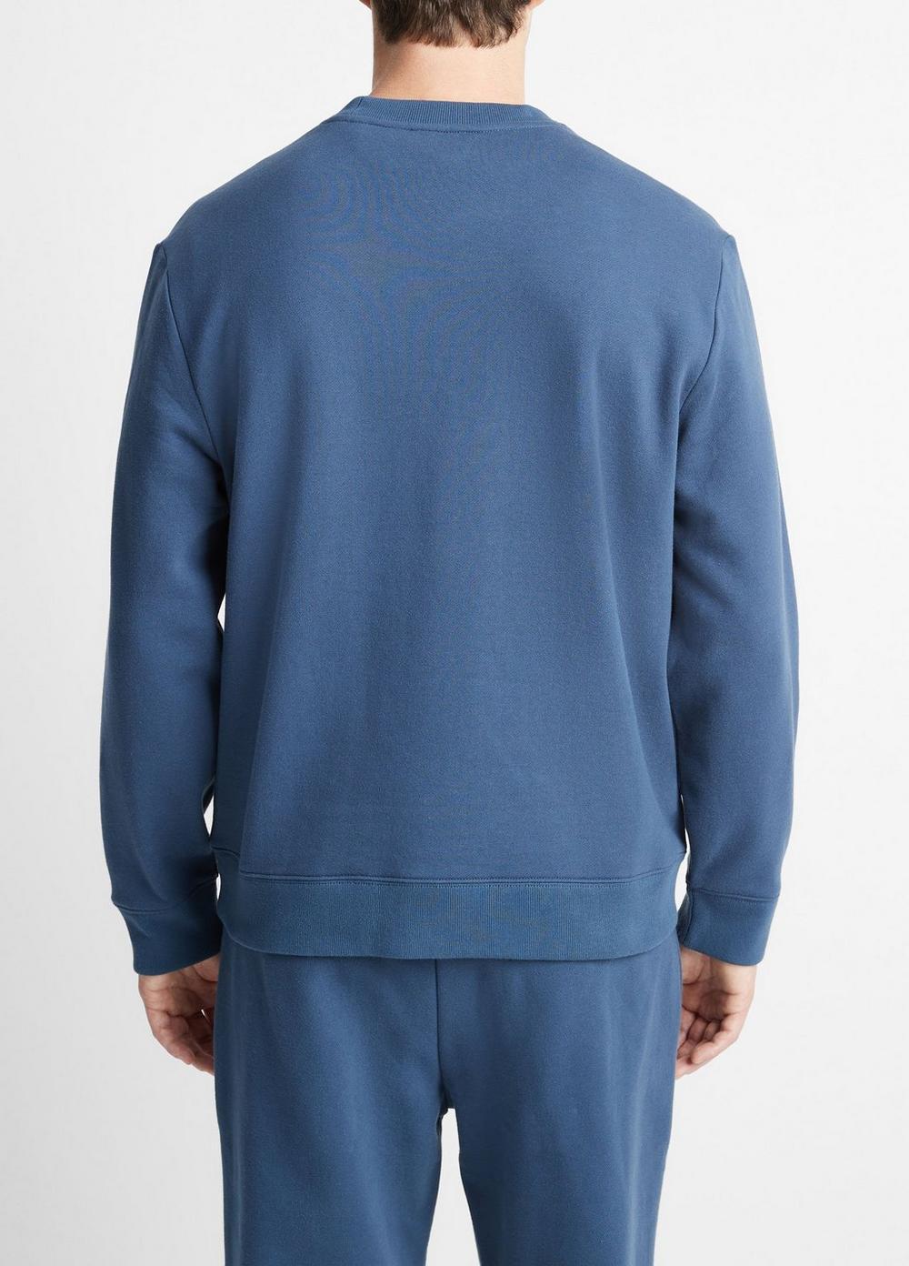 Mens Lightweight Fleece Crew Neck Pullover, Deep Indigo, Size XS Vince Product Image