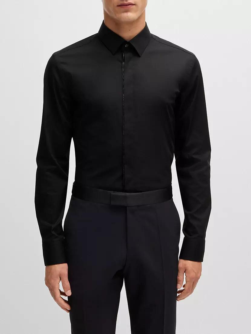 Slim-Fit Shirt in Easy Iron Stretch-Cotton Poplin Product Image