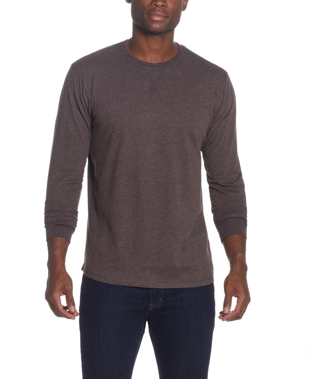 Weatherproof Vintage Mens Long Sleeved Brushed Jersey Crew Neck T-shirt Product Image