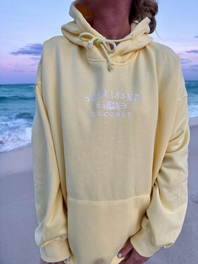 Isabella Banana Yellow Sunkissedcoconut Embroider Hoodie Product Image