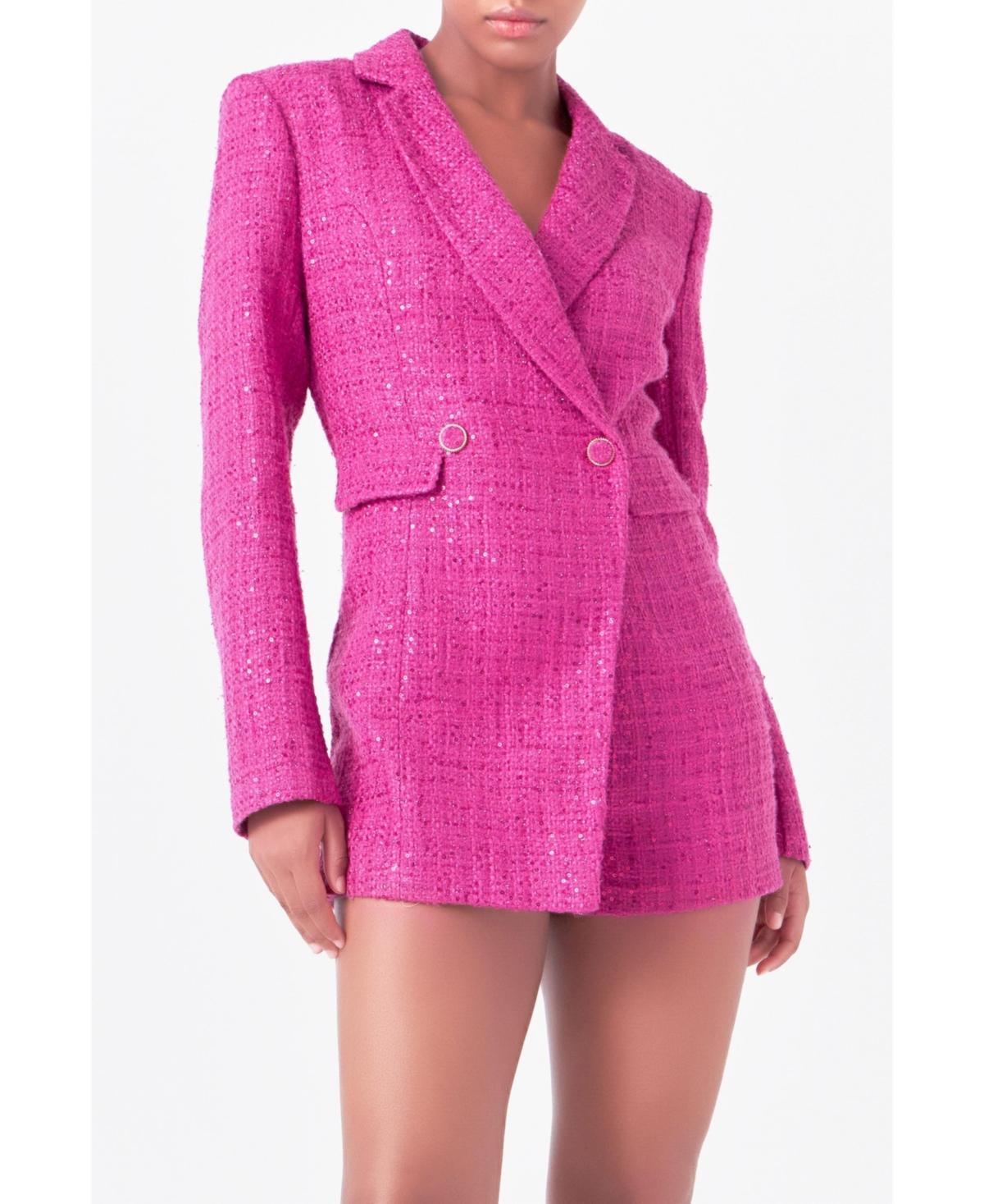 Womens Tweed Blazer Romper Product Image