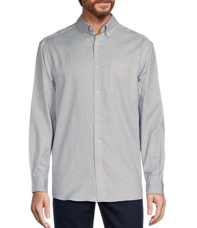 Roundtree & Yorke Long Sleeve Triangle Print Oxford Sport Shirt Product Image