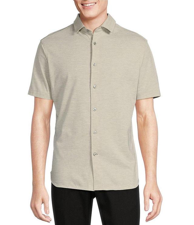 Daniel Cremieux Signature Label Textured Jacquard Short Sleeve Coatfront Shirt Product Image