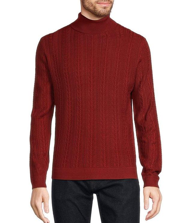 Murano Performance Textured Long Sleeve Turtleneck Sweater Product Image