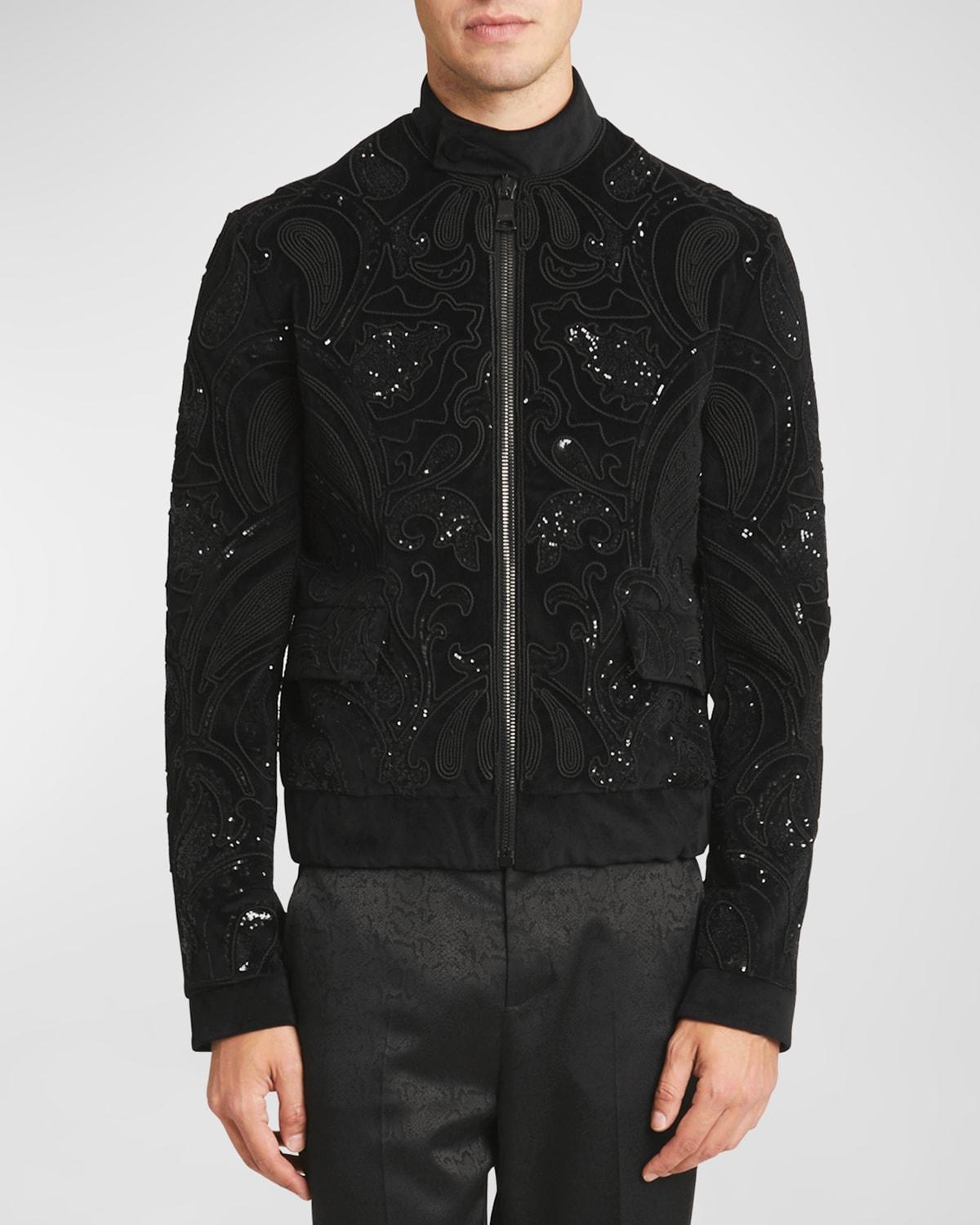 Mens Baroque Embroidered Bomber Jacket Product Image