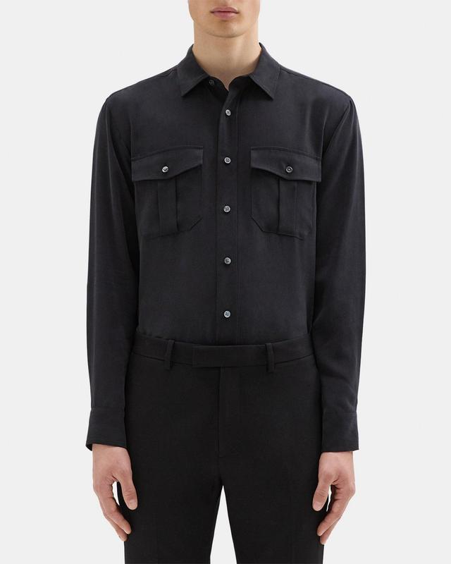 Military Shirt in Fluid Twill Product Image