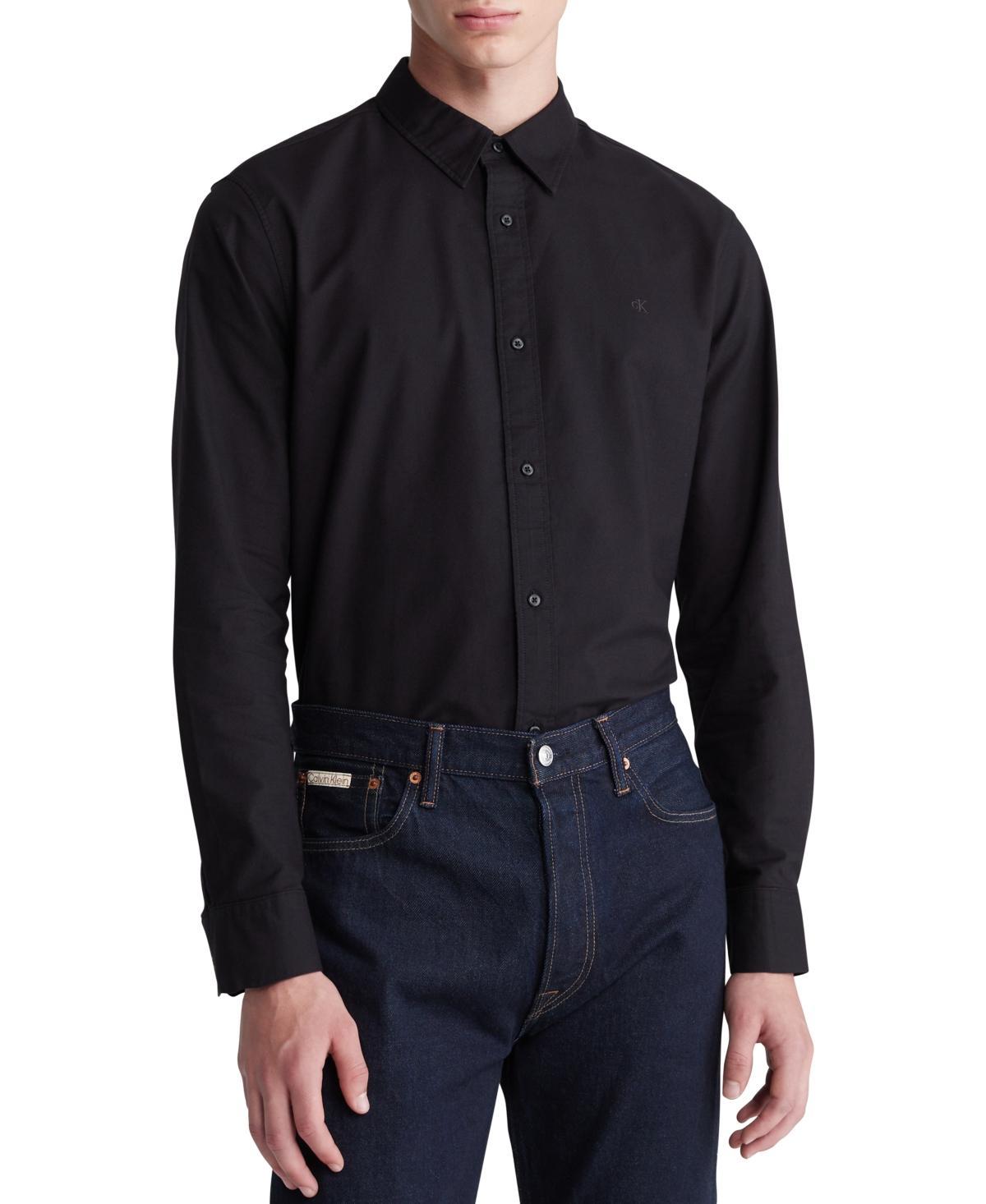 Calvin Klein Mens Solid Button-Front Oxford Shirt Product Image