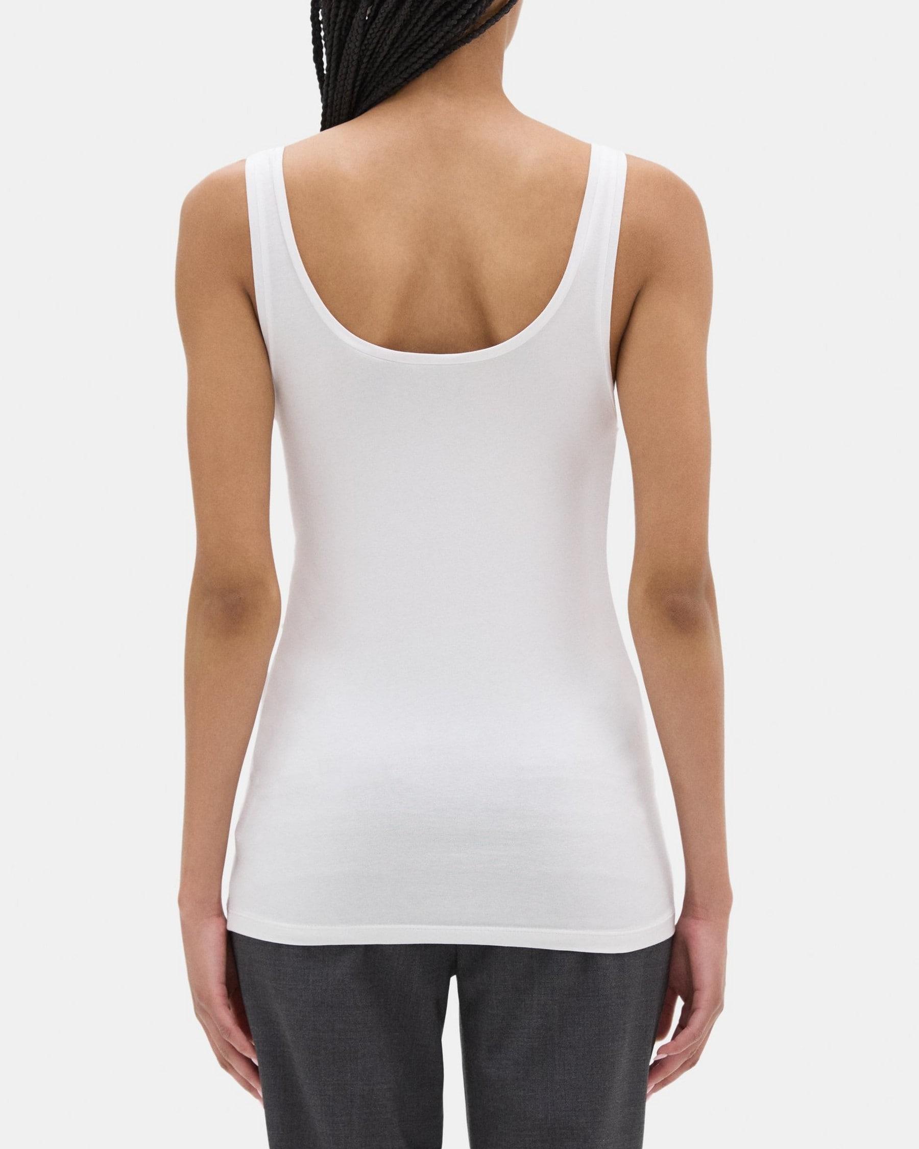 Scoop-Neck Tank in Stretch Cotton Product Image