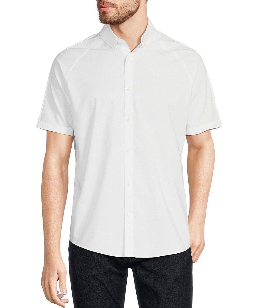 Murano Big & Tall Slim Fit Solid Poplin Short Sleeve Woven Shirt Product Image