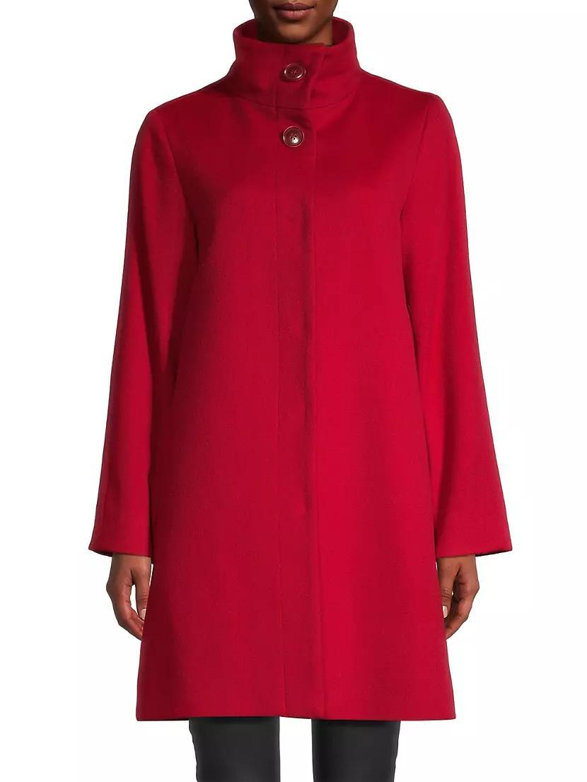 Wool-Cashmere Stand Collar Coat Product Image