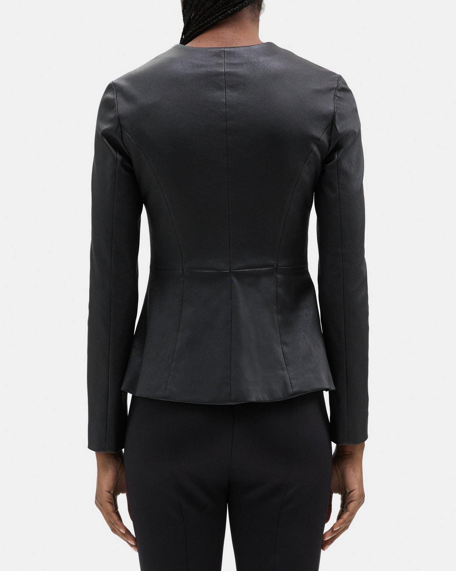 Peplum Jacket in Leather Product Image