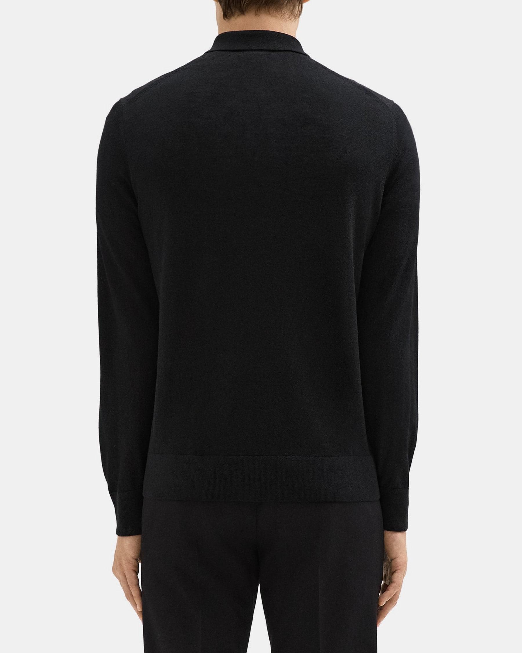 Long-Sleeve Polo in Merino Wool Product Image