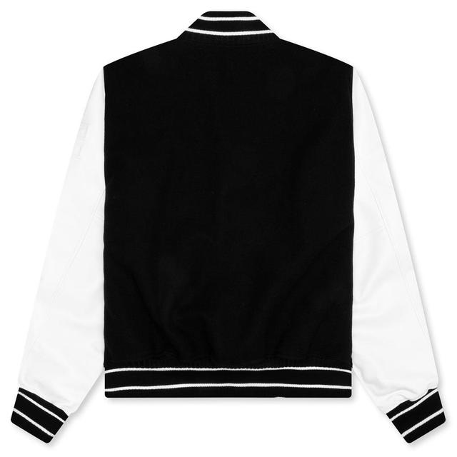 Bomber in Wool and Leather - Black/White Male Product Image