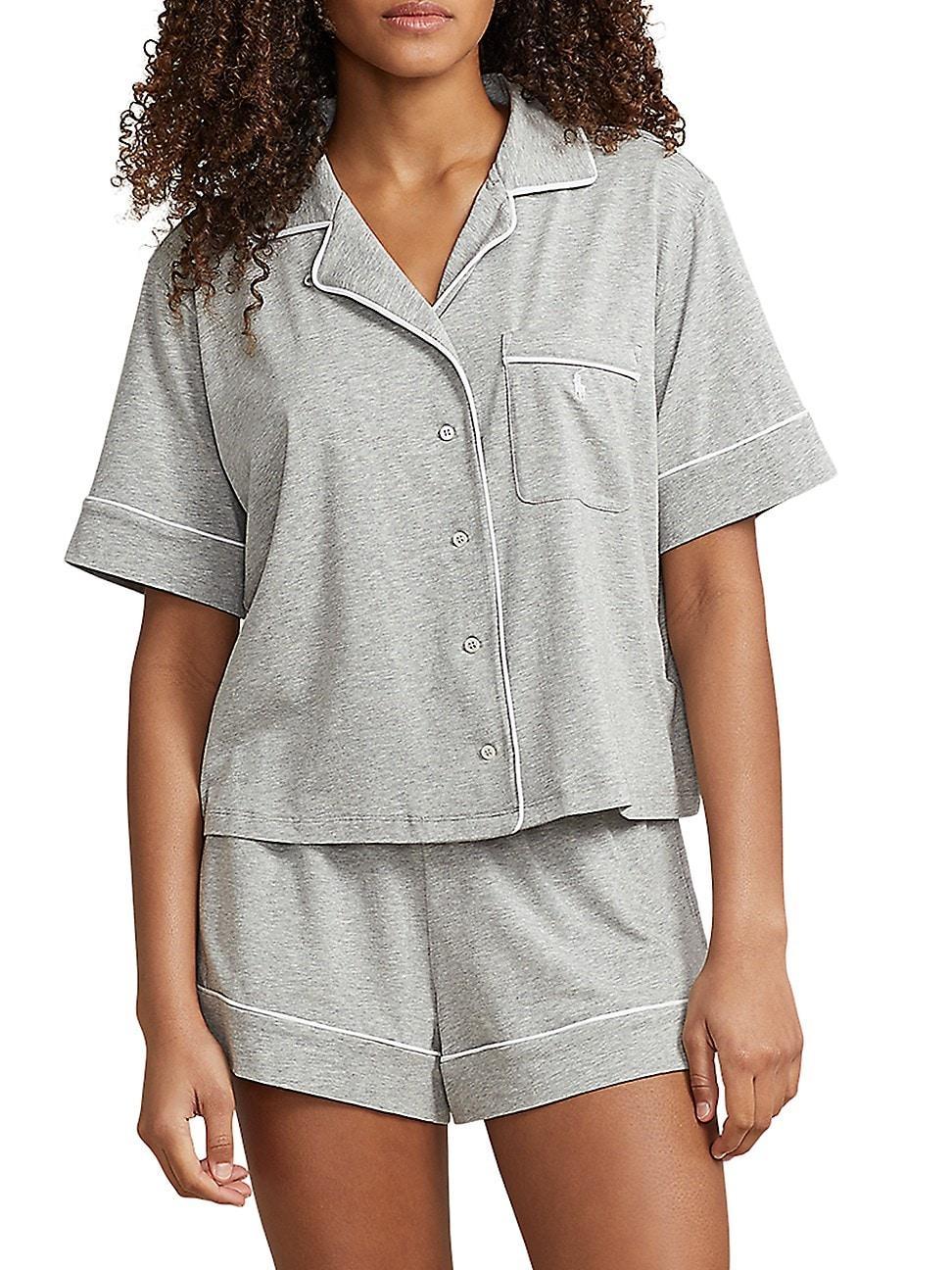 Womens Polo Essentials 2-Piece Cotton-Blend Sleep Set Product Image