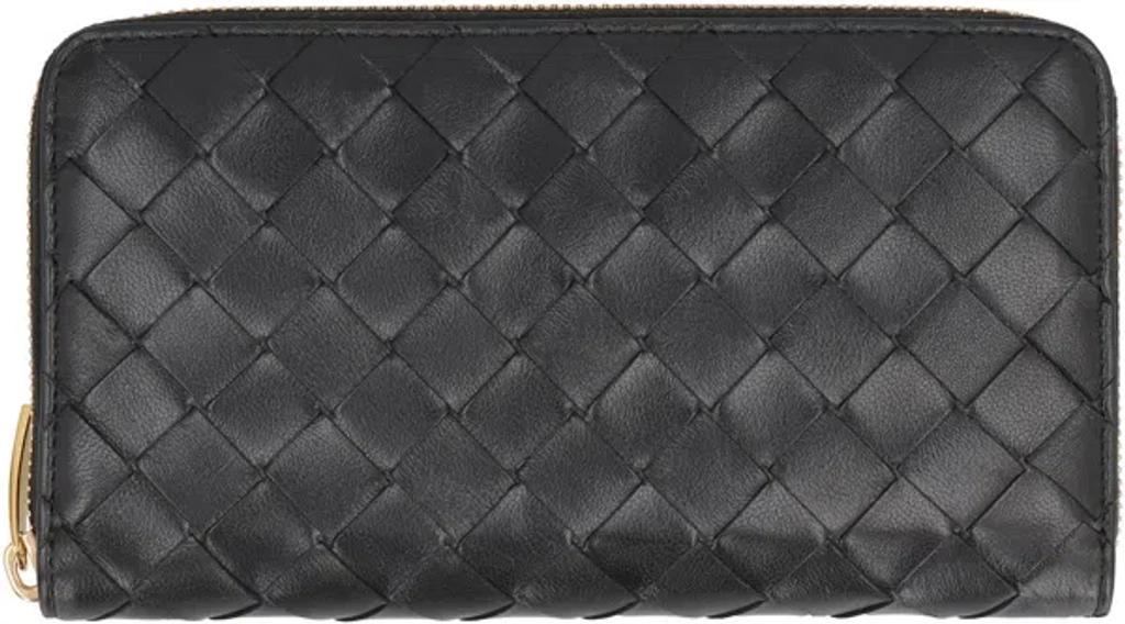 BOTTEGA VENETA Women's Intrecciato Zip Around Wallet In Black Product Image