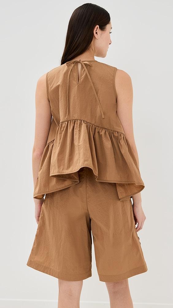 Cecilie Bahnsen Asta Top Recycled Taffeta Chestnut | Shopbop Product Image