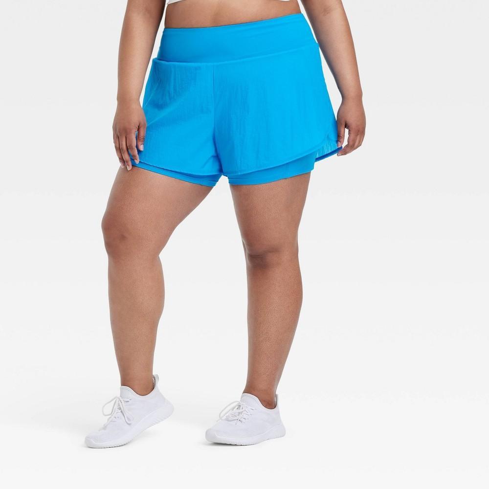 Womens Woven High-Rise 2-in-1 Run Shorts 3 - All In Motion Blue 2X Product Image