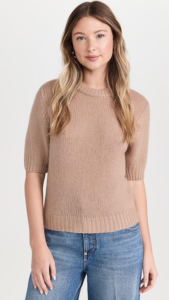 White + Warren Cashmere Featherweight Puff Sleeve Crew Sweater | Shopbop Product Image