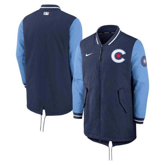 NIKE Navy Chicago Cubs Authentic Collection City Connect Dugout Performance Full-zip Jacket Product Image