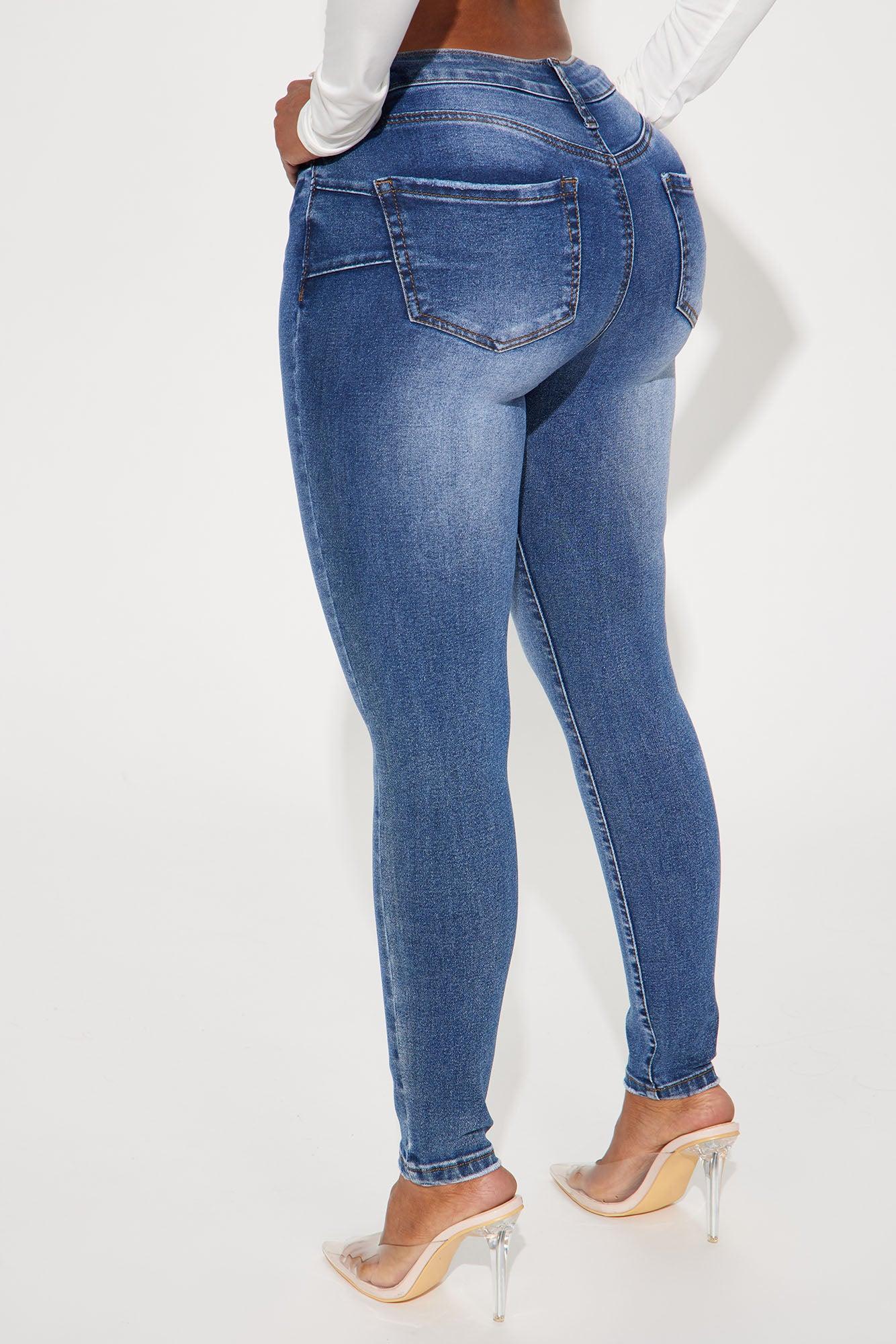 Caught Staring Stretch Booty Lifting Skinny Jeans - Dark Wash Product Image