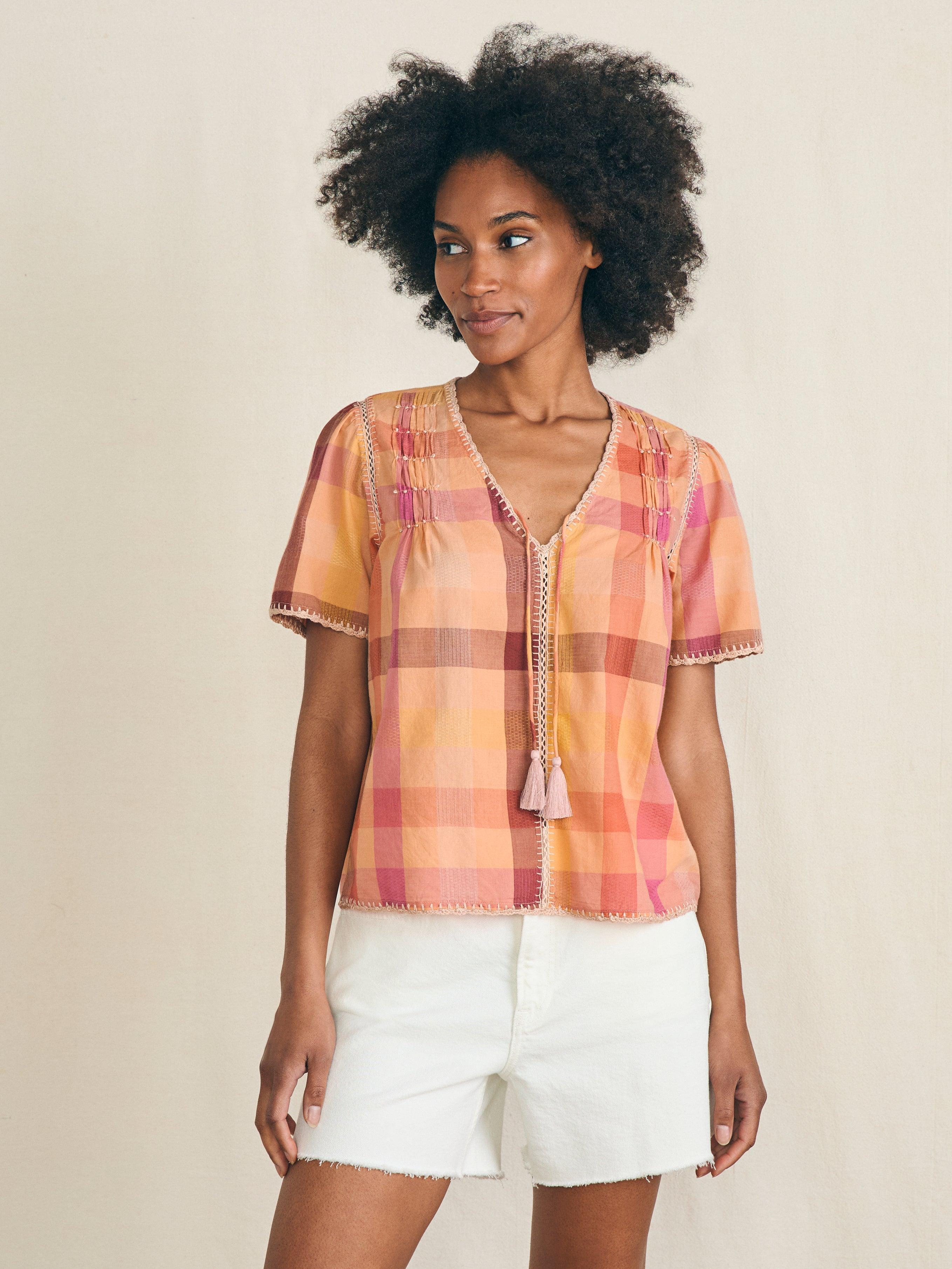 Margate Top - Sunset Desert Plaid Female Product Image