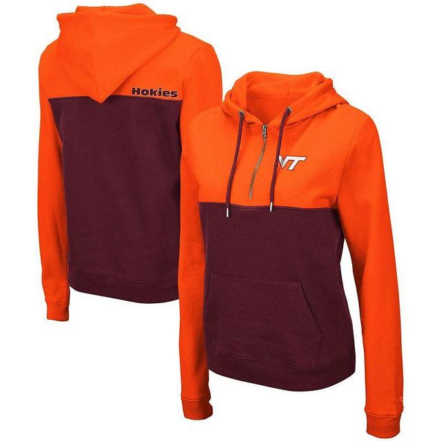 Womens Colosseum /Maroon Virginia Tech Hokies Aidan Lightweight Half-Zip Hoodie Product Image