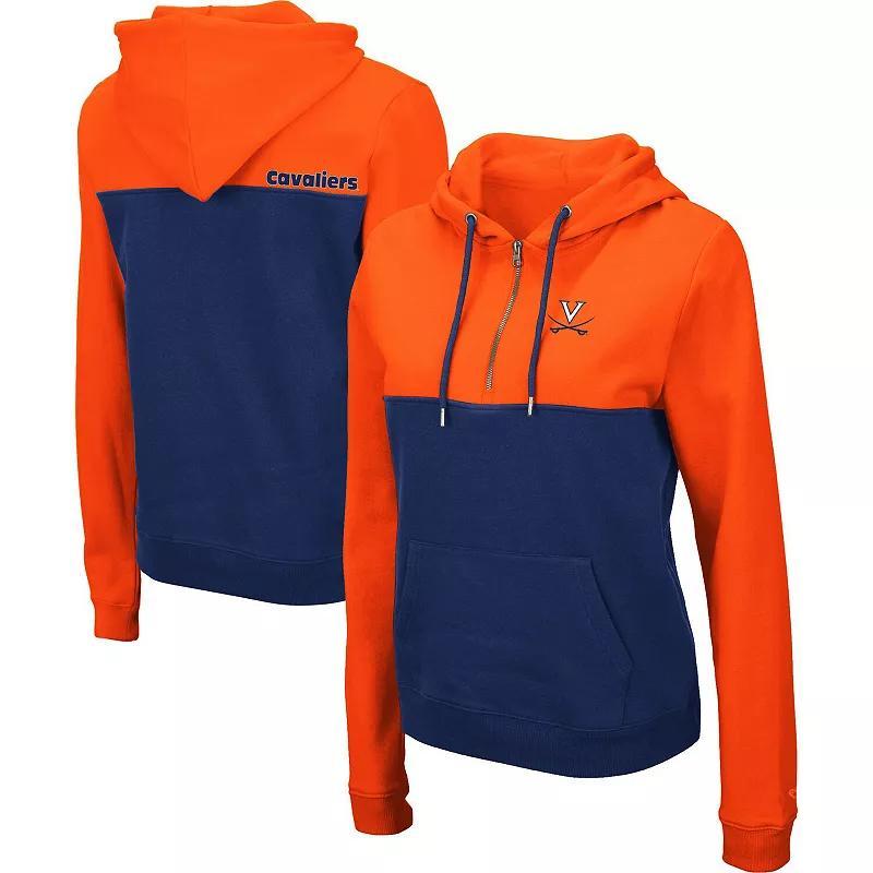 Womens Colosseum /Navy Virginia Cavaliers Aidan Lightweight Half-Zip Hoodie Product Image