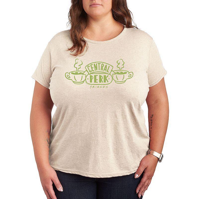 Plus Friends Central Perk Ribbons Graphic Tee, Womens Beig/Green Product Image