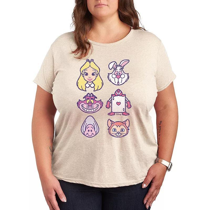 Disneys Alice in Wonderland Plus Face Grid Graphic Tee, Womens Product Image