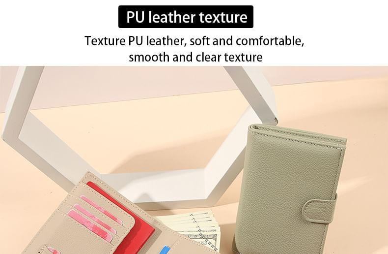 Faux Leather Plain Flap Wallet Product Image