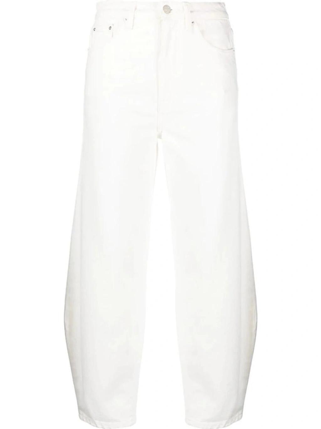 Tapered Cropped Jeans In Off White Product Image