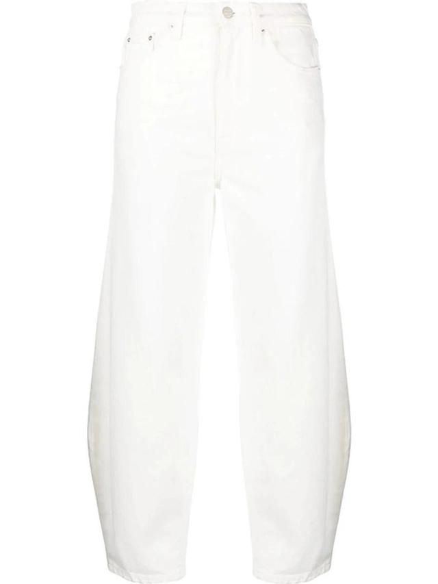 Tapered Cropped Jeans In Off White Product Image