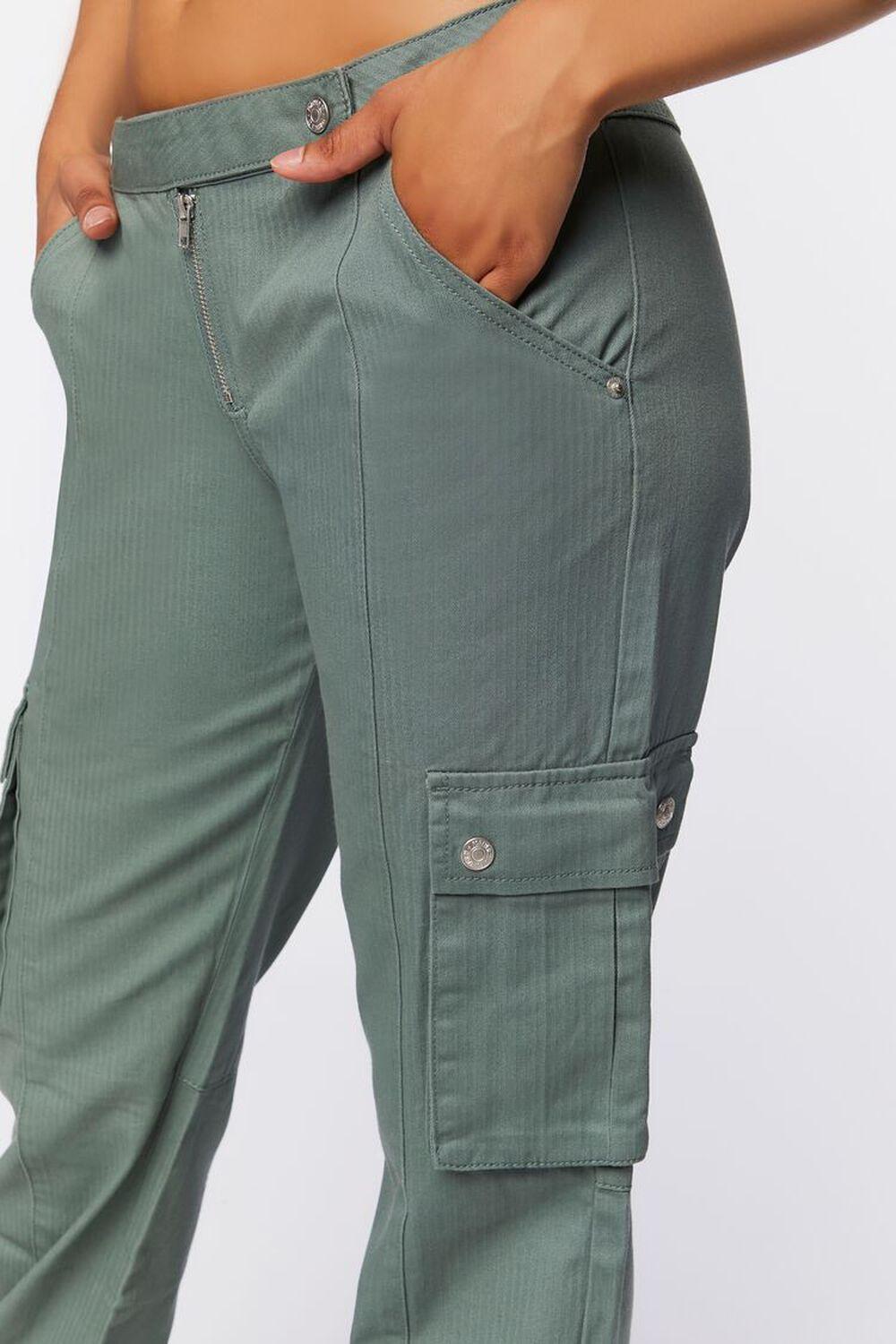 Twill Low-Waist Cargo Pants | Forever 21 Product Image