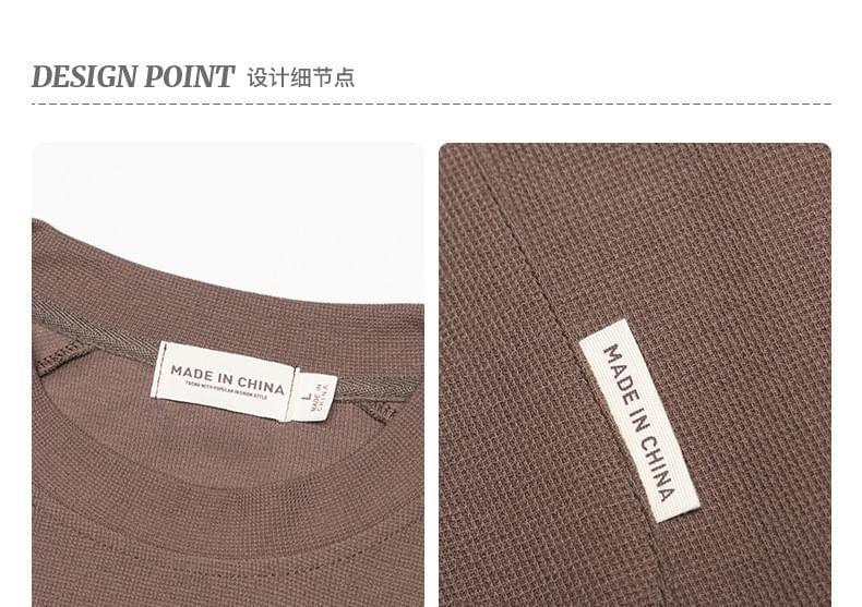 Crew Neck Plain Pocket Oversized Pullover Product Image