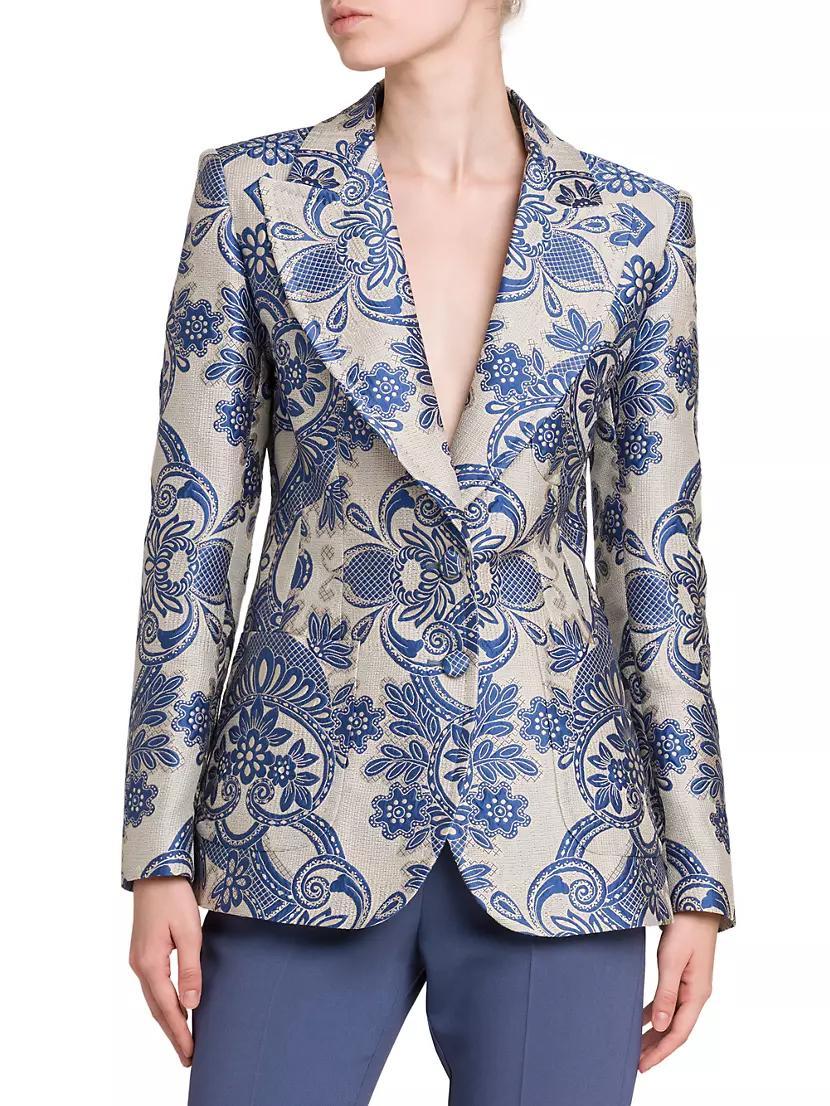 Medallion Lace Effect Blazer Product Image