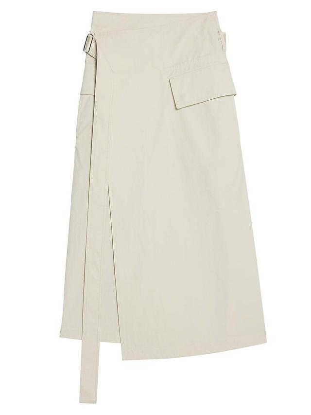 Womens Trench Cotton-Blend Wrap Maxi Skirt Product Image