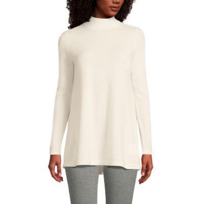 Women's Cashmere Mock Neck Swing Tunic Sweater Product Image