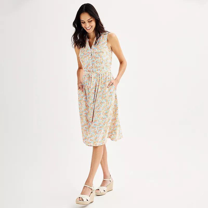 Petite Croft & Barrow Y-Neck Shirtdress, Womens Product Image