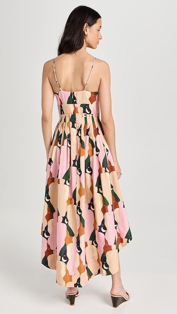 FARM Rio The Kiss Multicolor Sleeveless Midi Dress | Shopbop Product Image