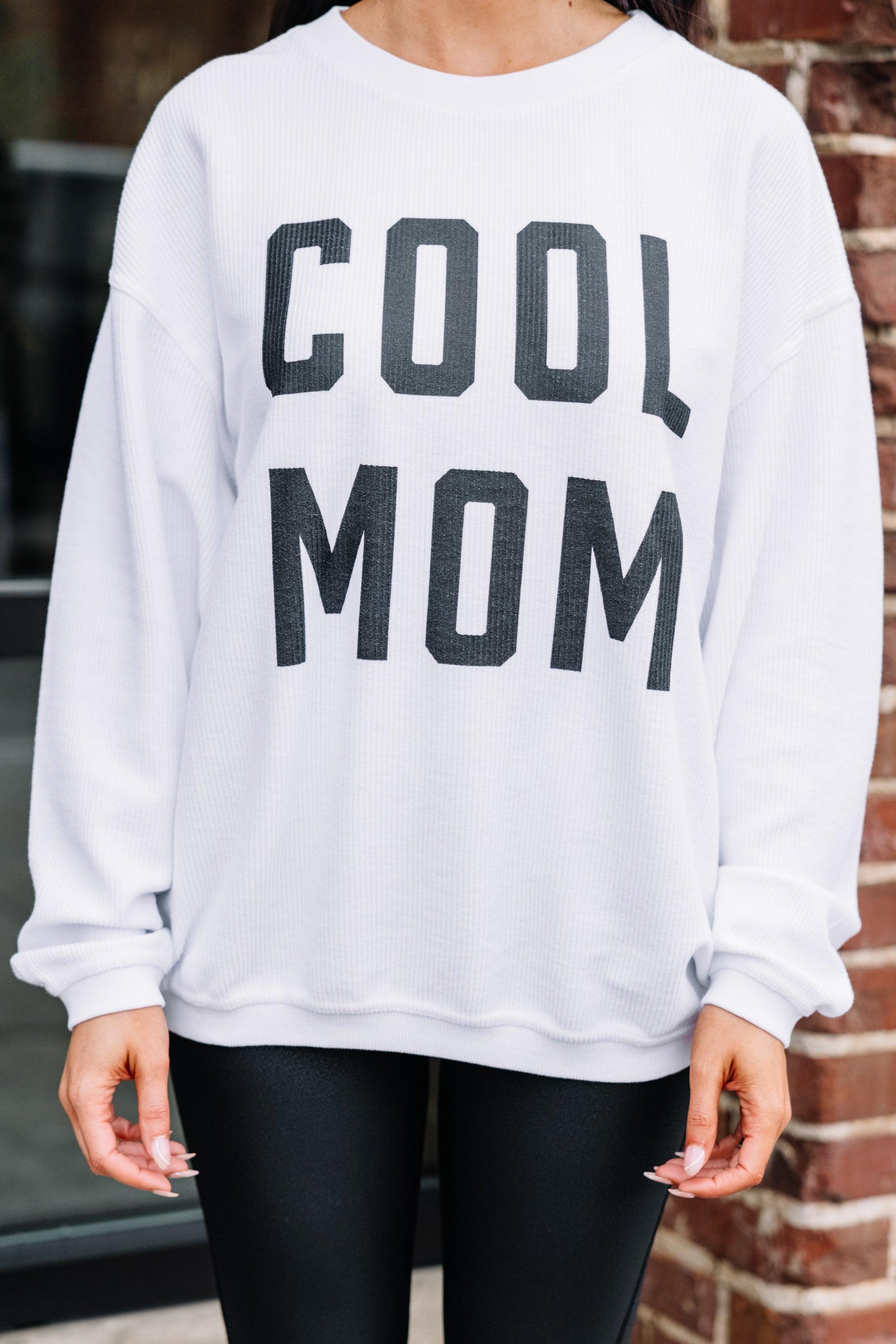 Cool Mom White Corded Graphic Sweatshirt Female Product Image