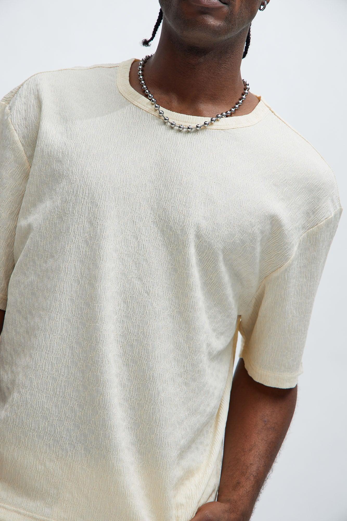 Reign Textured Relaxed Tee - Cream Product Image