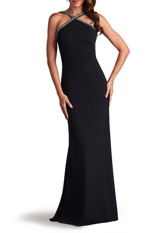 SHO by Tadashi Shoji Crystal Embellished Halter Gown Product Image