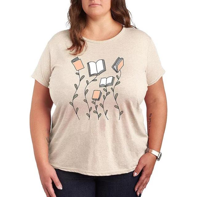 Plus Book Garden Graphic Tee, Womens Beig/Green Product Image