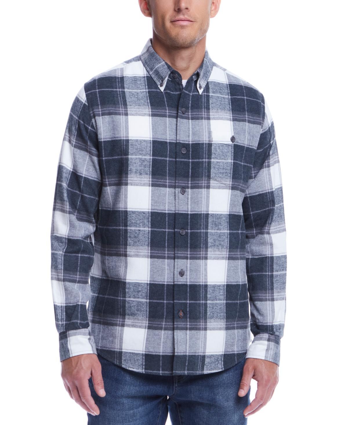 Weatherproof Vintage Mens Regular-Fit Plaid Button-Down Flannel Shirt Product Image