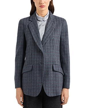 Womens Lightweight Wool Check Blazer Product Image