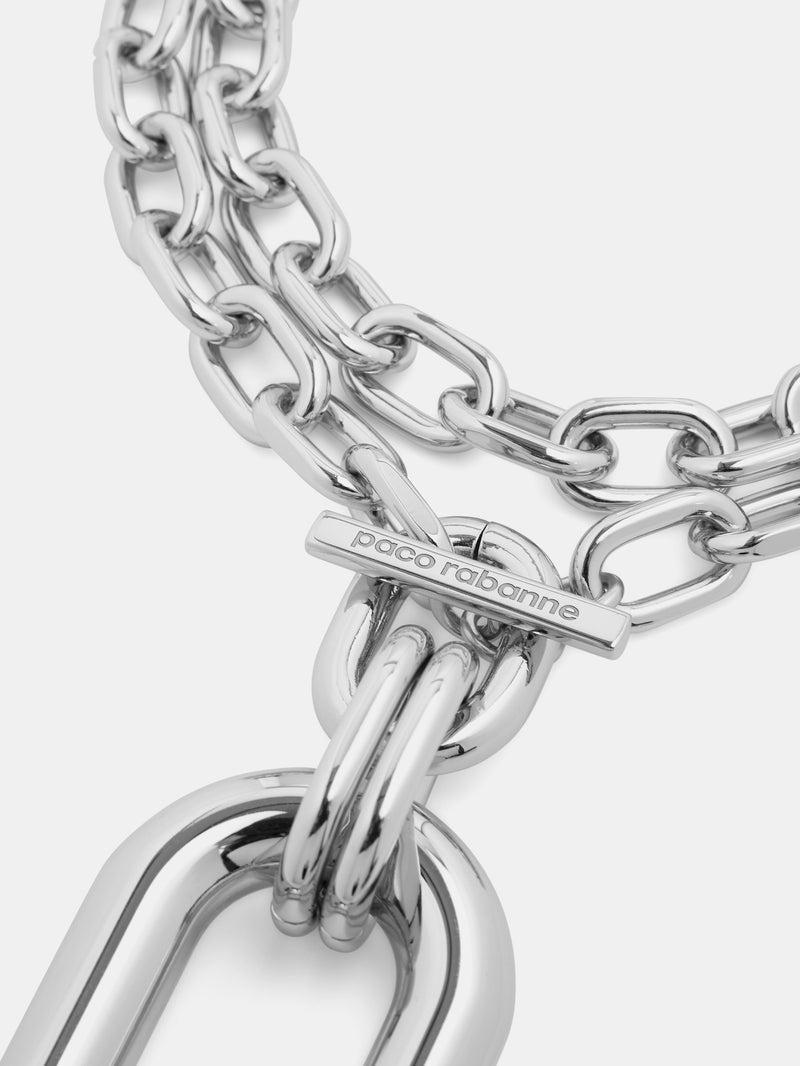 Silver DOUBLE XL Link Necklace WITH Pendant Product Image