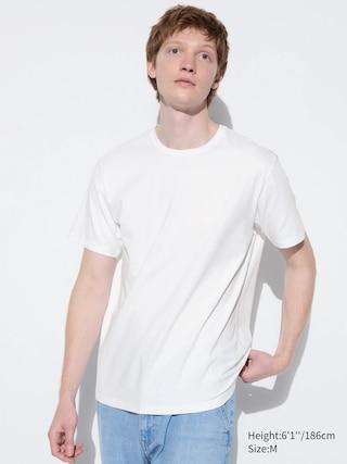 Mens Airism Cotton Crew Neck T-Shirt with Moisture-Wicking White XS UNIQLO US Product Image