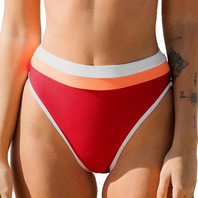 Womens CUPSHE Banded Cheeky High Waisted Bikini Bottoms Product Image