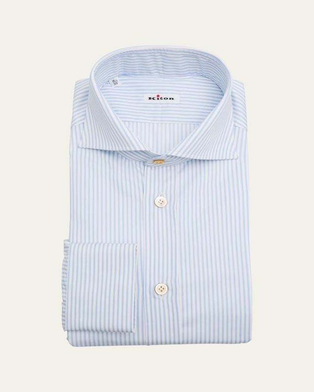 Mens Cotton Stripe Dress Shirt Product Image